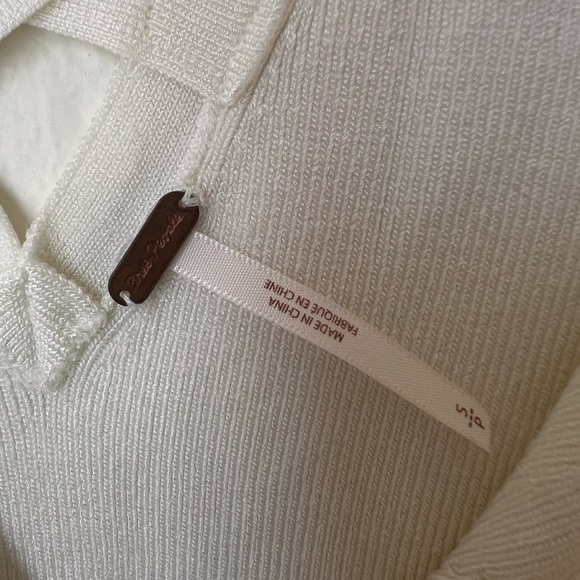 Free People ribbed criss cross back long sleeve knit top size S - Picture 7 of 10